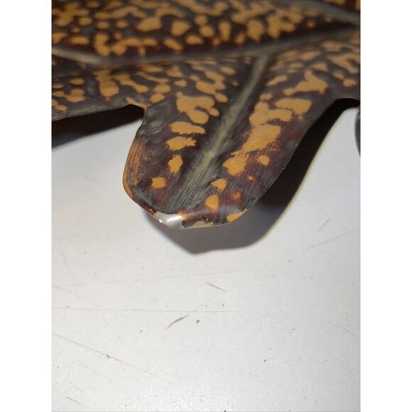 Large Minimal Brown Painted Leaf Wall Hanger - Picture 11 of 12